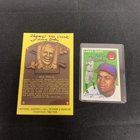 Larry Dolby Signed Baseball Card & HOF