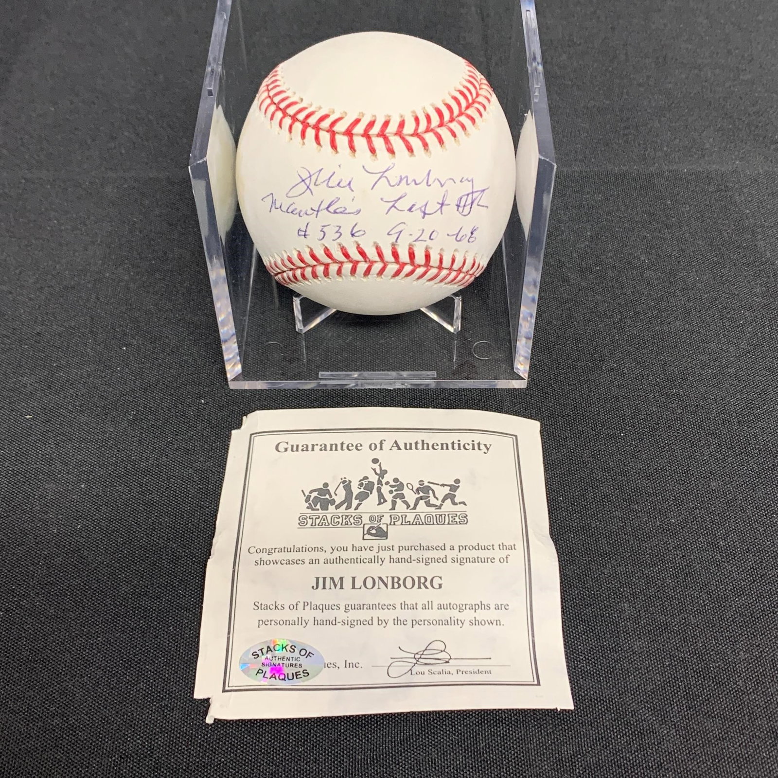 Jim Lonborg Signed Baseball: Includes COA from Stacks of Plaques. We are a veteran owned company. Please look at the pictures carefully to determine what you believe the condition of collectible is. We are currently accepting con