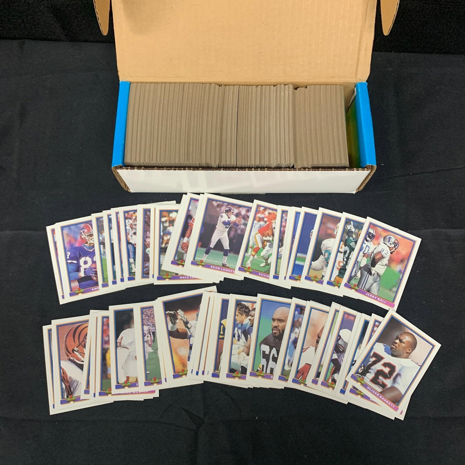 1991 Bowman Football Card Set: 1991 Bowman Football Card box over 500 cards. We are a veteran owned company. Please look at the pictures carefully to determine what you believe the condition of collectible is. We are currently acce