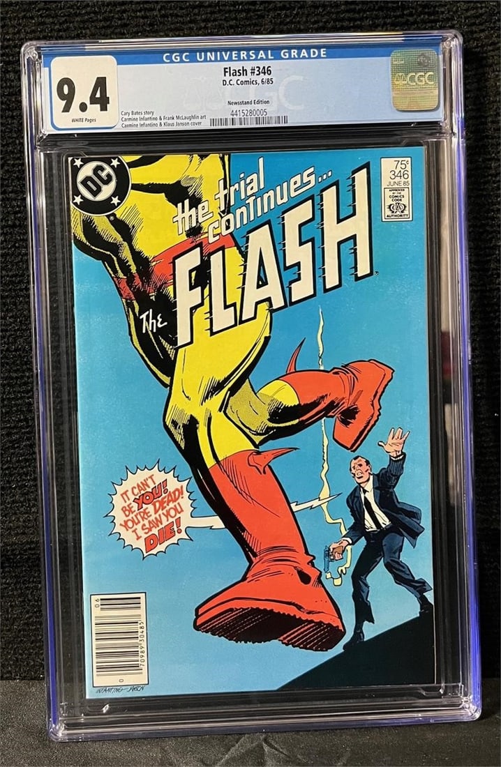 Flash 346 CGC 9.4 Newsstand Ed. Infantino Comic: We are a veteran owned company. Please look at the pictures carefully to determine what you believe the condition of collectible is. We are currently accepting consignments. Email us a aeronhouse1994@