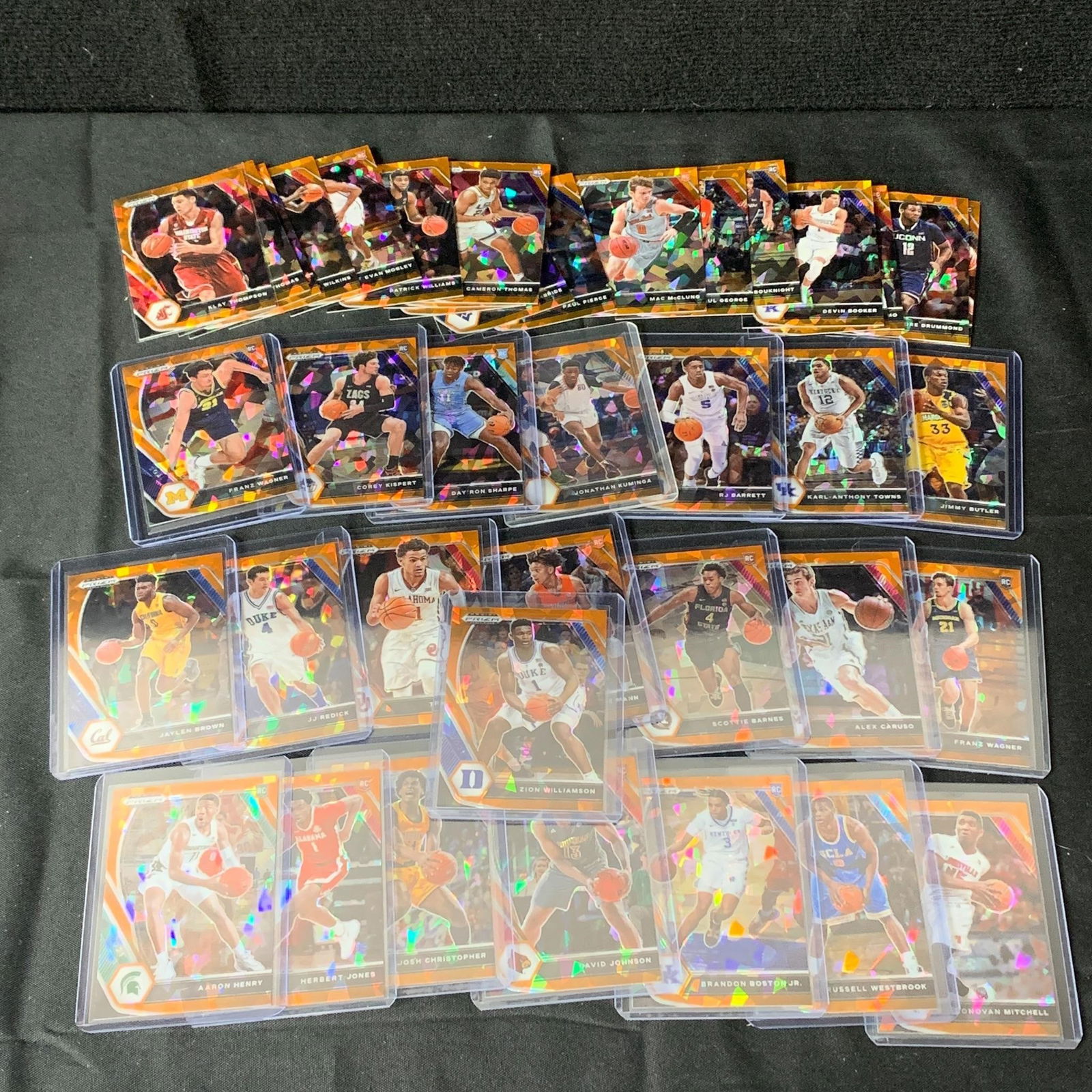 Orange Cracked Ice Basketball Cards, Zion (1 of 3)