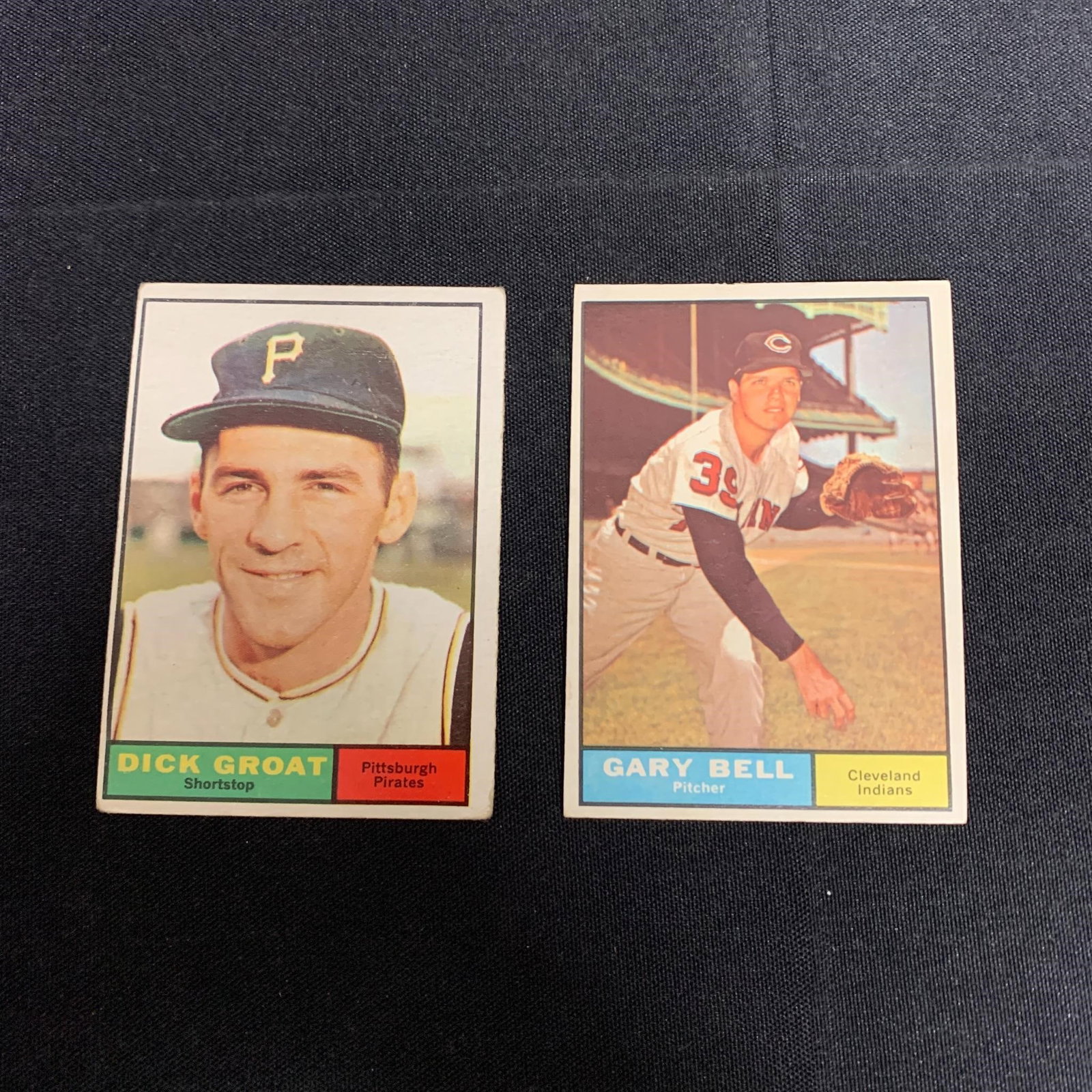 1961 Topps Baseball Cards, Groat: Dick Groat #1, Gary Bell #274 We are a veteran owned company. Please look at the pictures carefully to determine what you believe the condition of collectible is. We are currently accepting consignmen