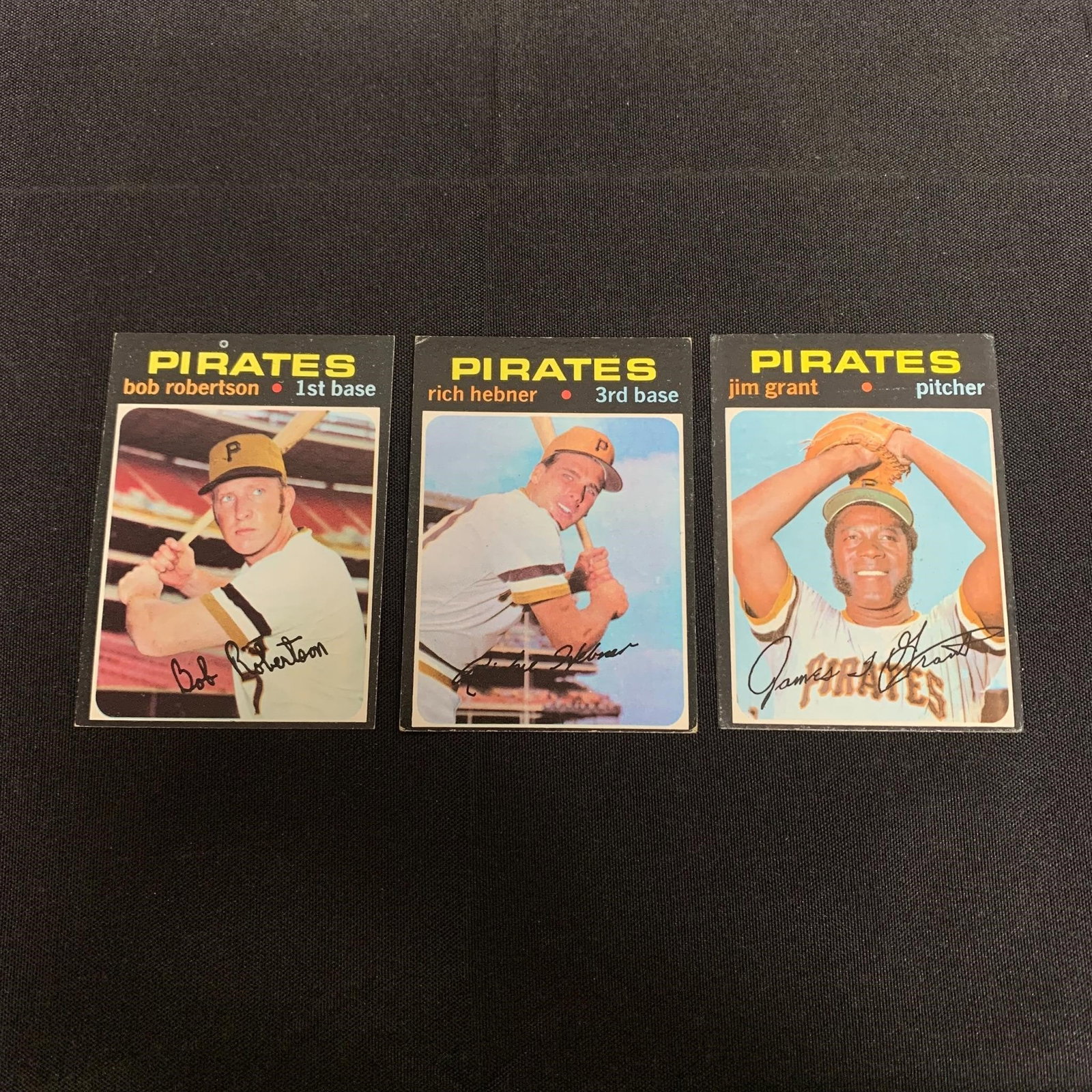 1971 Topps Pirates Baseball Cards: Bob Robertson, Rich Hebner, Jim Grant. We are a veteran owned company. Please look at the pictures carefully to determine what you believe the condition of collectible is. We are currently accepting c