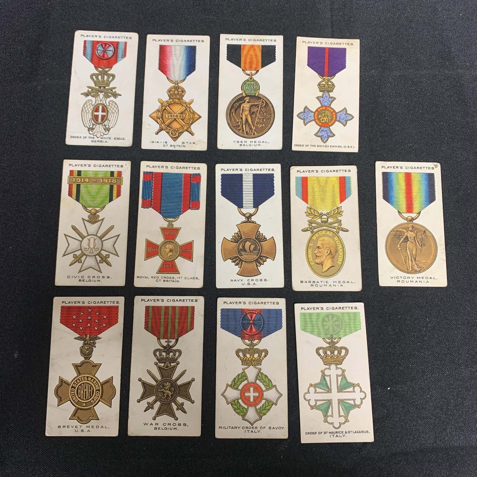 1927 War Decorations Players Cards: 1927 War Decorations and Medals Player's Cigarette Tobacco Cards. We are a veteran owned company. Please look at the pictures carefully to determine what you believe the condition of collectible is. W