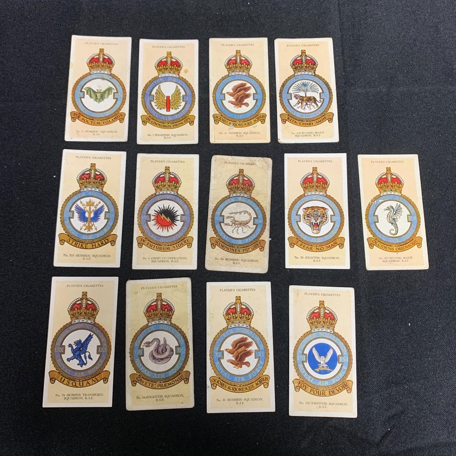1937 RAF badges Player Tobacco Cards (1 of 2)