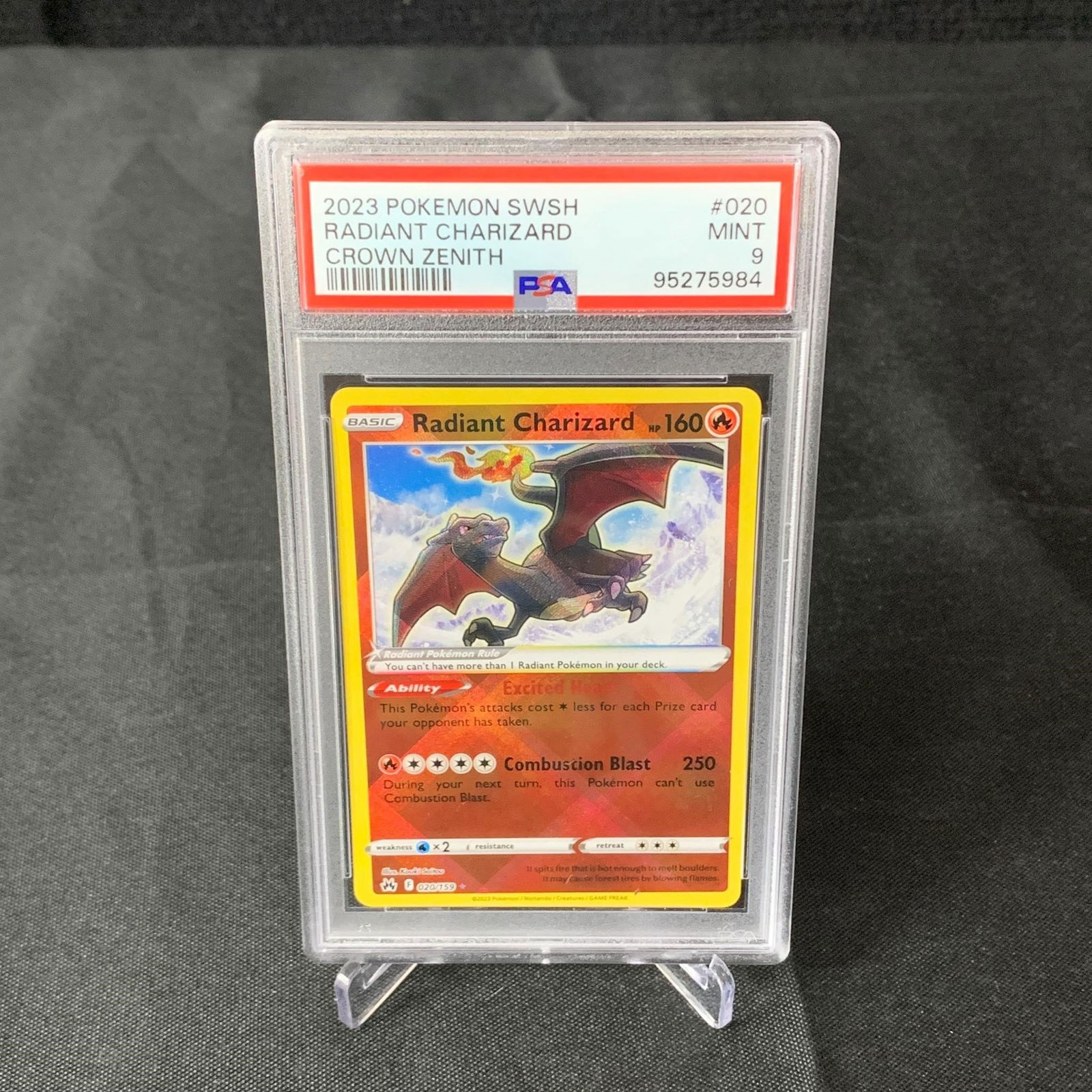 PSA 9 Radiant Charizard #20 Crown Zenith Pokemon Card (1 of 2)