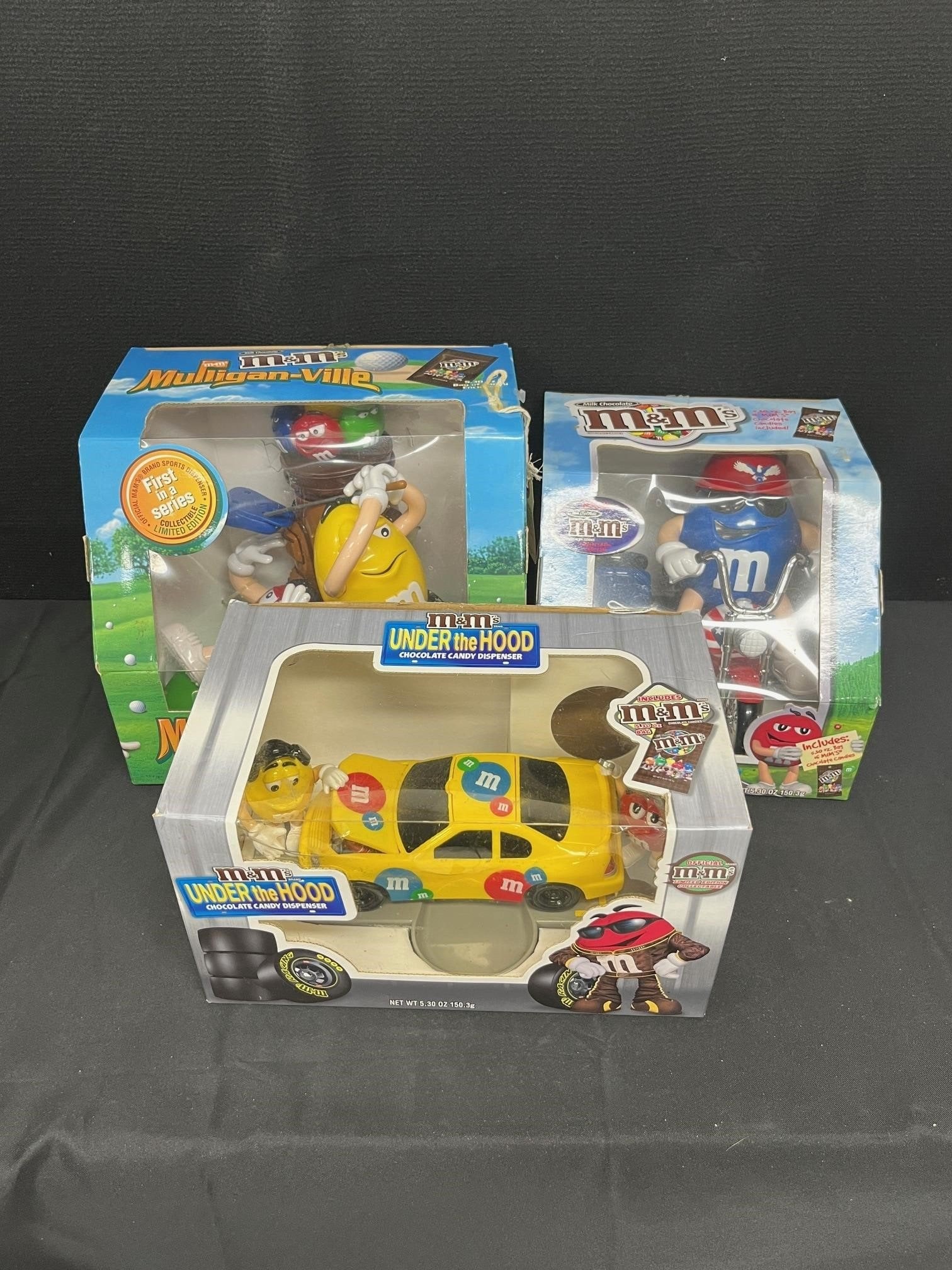 Rare M&M Dispensers In Box: We are a veteran owned company. Please look at the pictures carefully to determine what you believe the condition of collectible is. We are currently accepting consignments. Email us a aeronhouse1994@