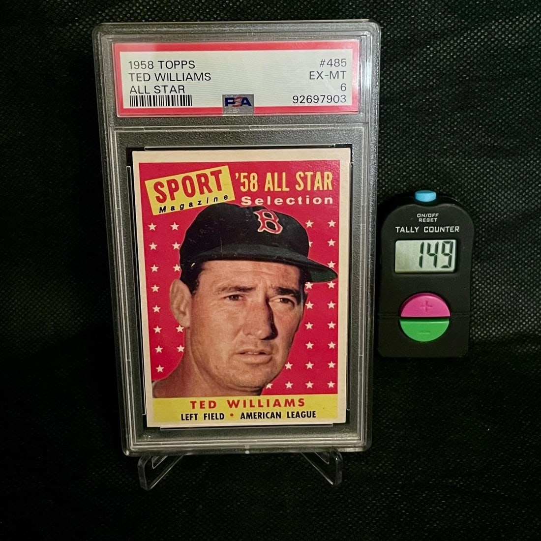 Ted Williams 1958 Topps Baseball 485 PSA 6 (1 of 2)