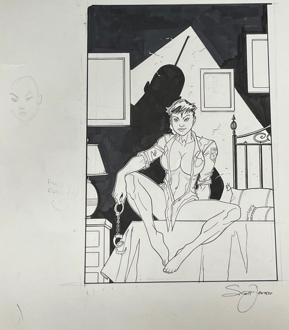 Scott James SD 132 Original Art Risque Splash Page (1 of 3)