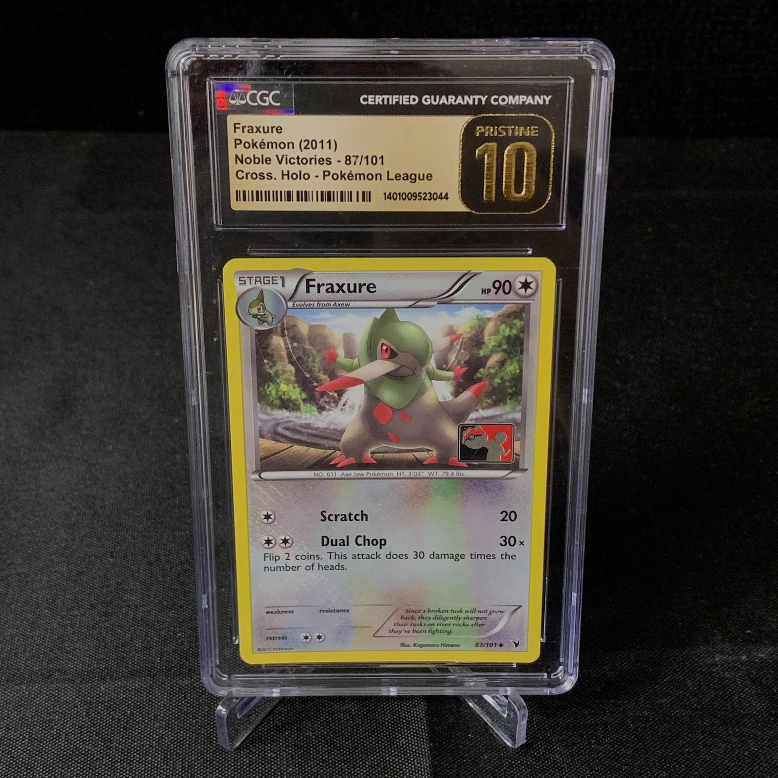 CGC P 10 Fraxure Pokemon League Cross Holo (1 of 3)