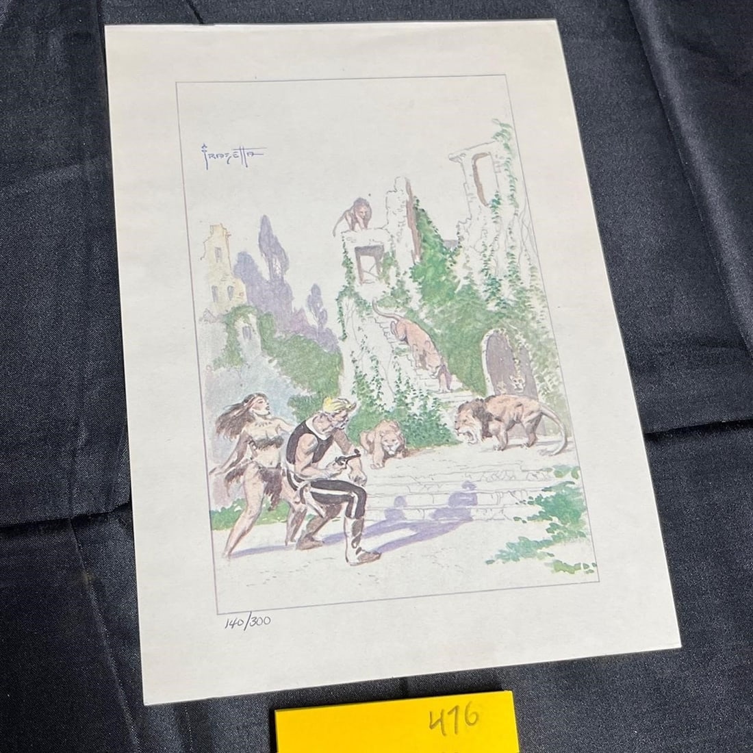 Frank Frazetta Full Color Water Color #140/300: Full Scene Water Color by Frank Frazetta. We are a veteran owned company. Please look at the pictures carefully to determine what you believe the condition of collectible is. We are currently acceptin