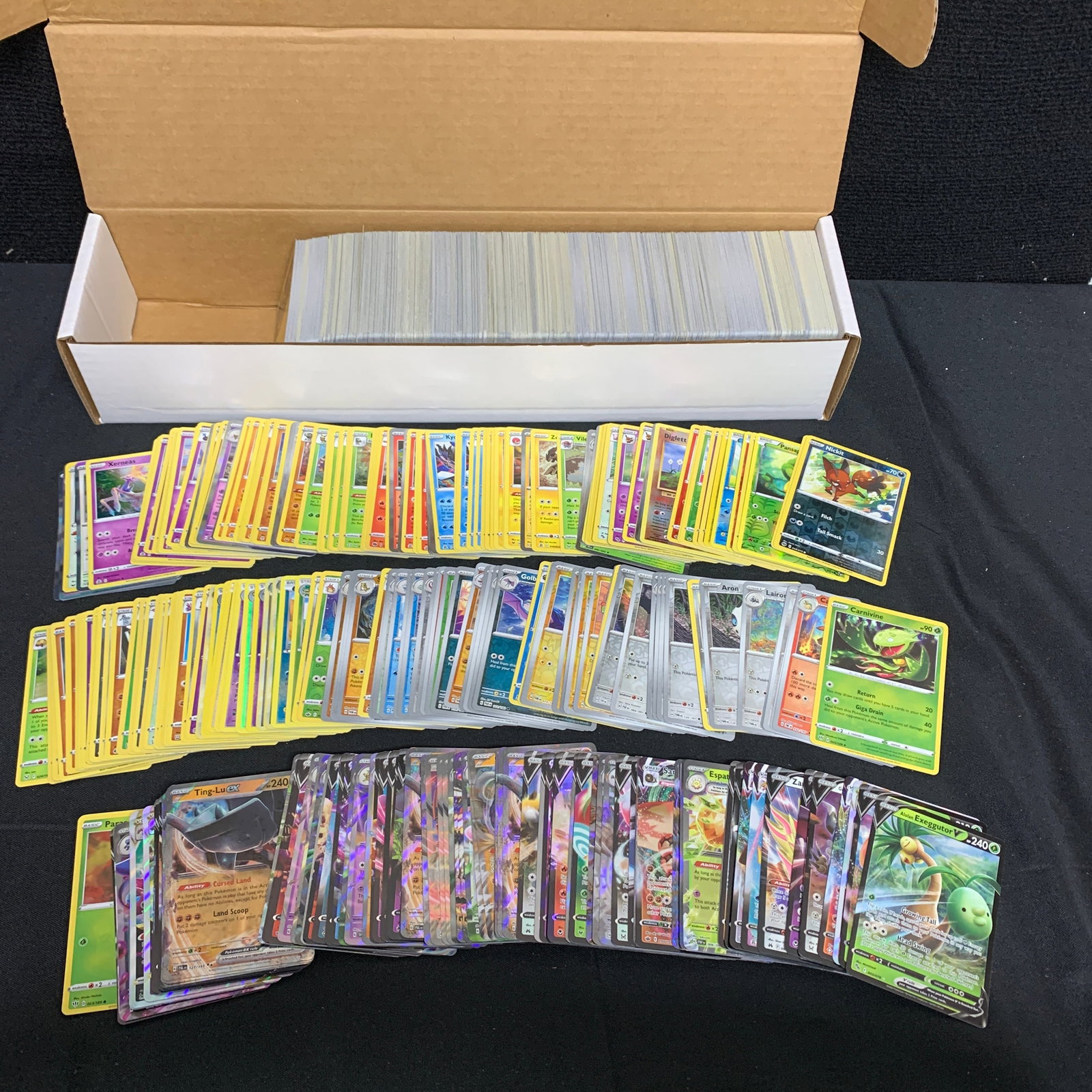 Bulk Pokemon Card lot, 1200+ Cards,V, EX, VMAX + (1 of 6)