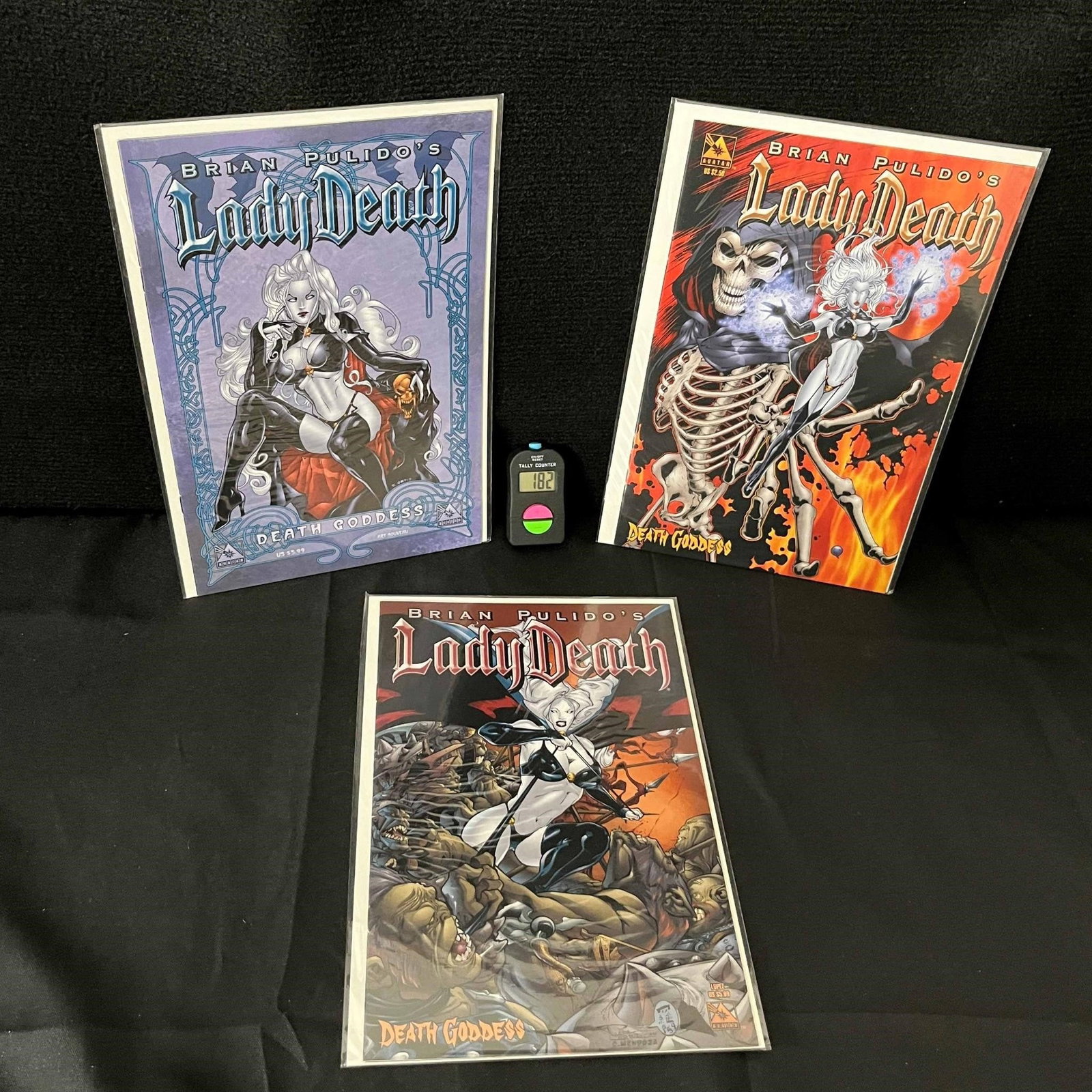Lady Death Death Goddess Comics: We are a veteran owned company. Please look at the pictures carefully to determine what you believe the condition of collectible is. We are currently accepting consignments. Email us a aeronhouse1994@