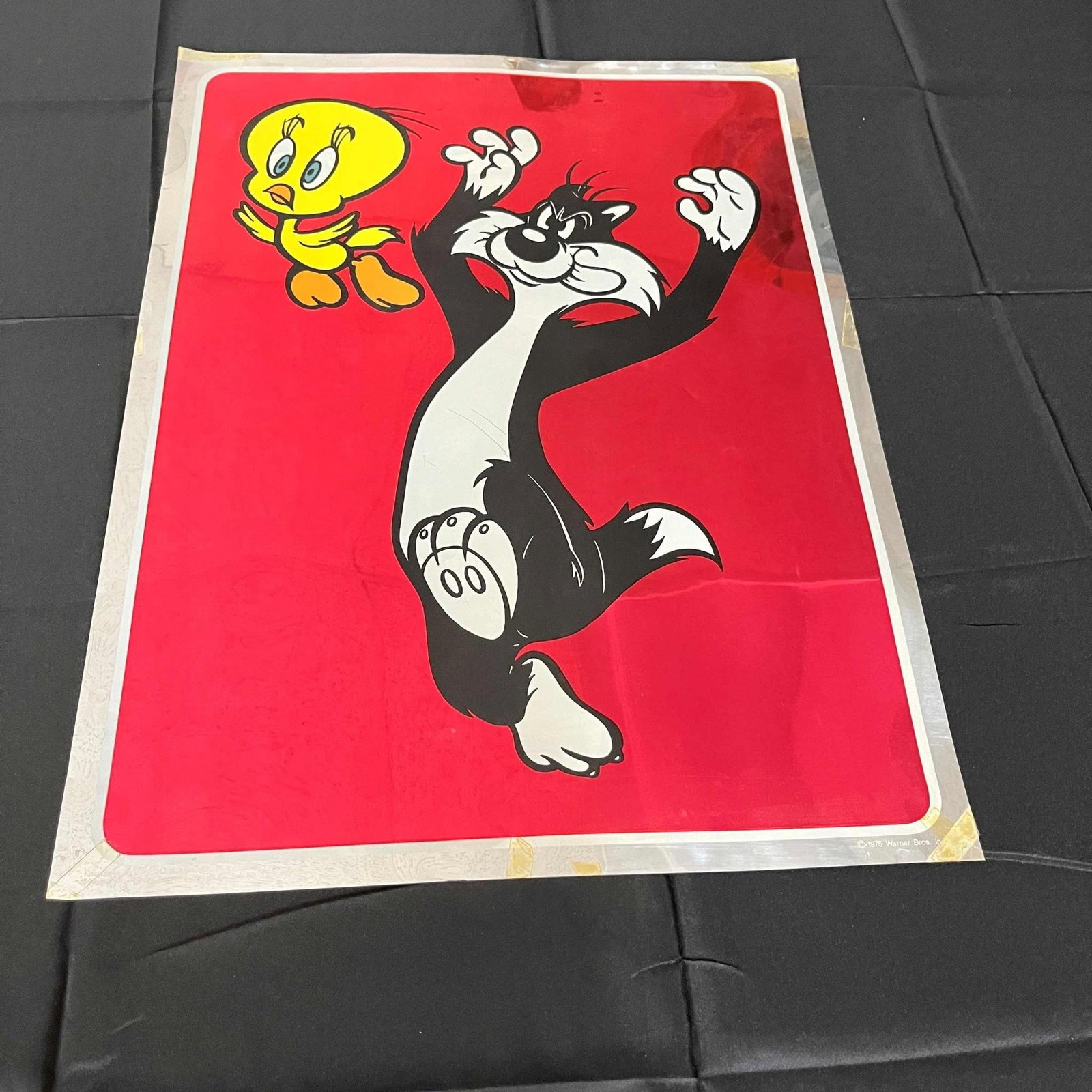Tweety & Sylvester Silver Metalic Print Circa 70's: We are a veteran owned company. Please look at the pictures carefully to determine what you believe the condition of collectible is. We are currently accepting consignments. Email us a aeronhouse1994@