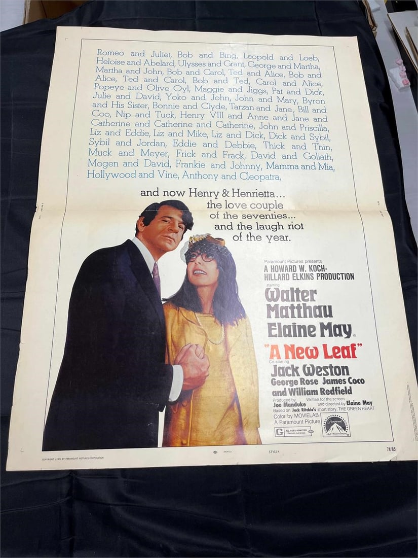 40X30 New Leaf Original Movie Poster Miscut (1 of 2)