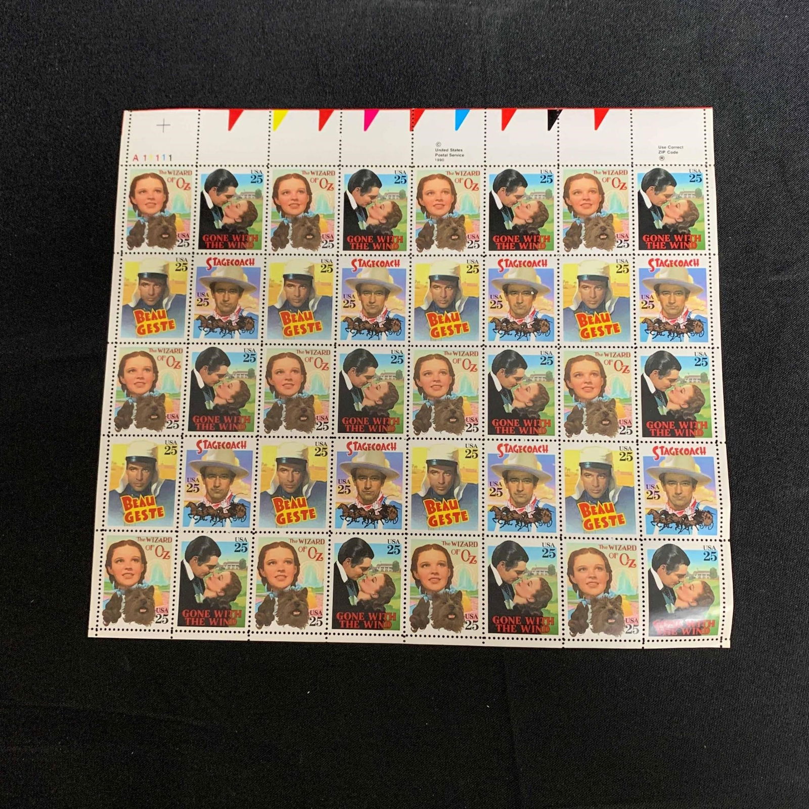 Classic Movies Uncut Stamp Sheet (1 of 2)