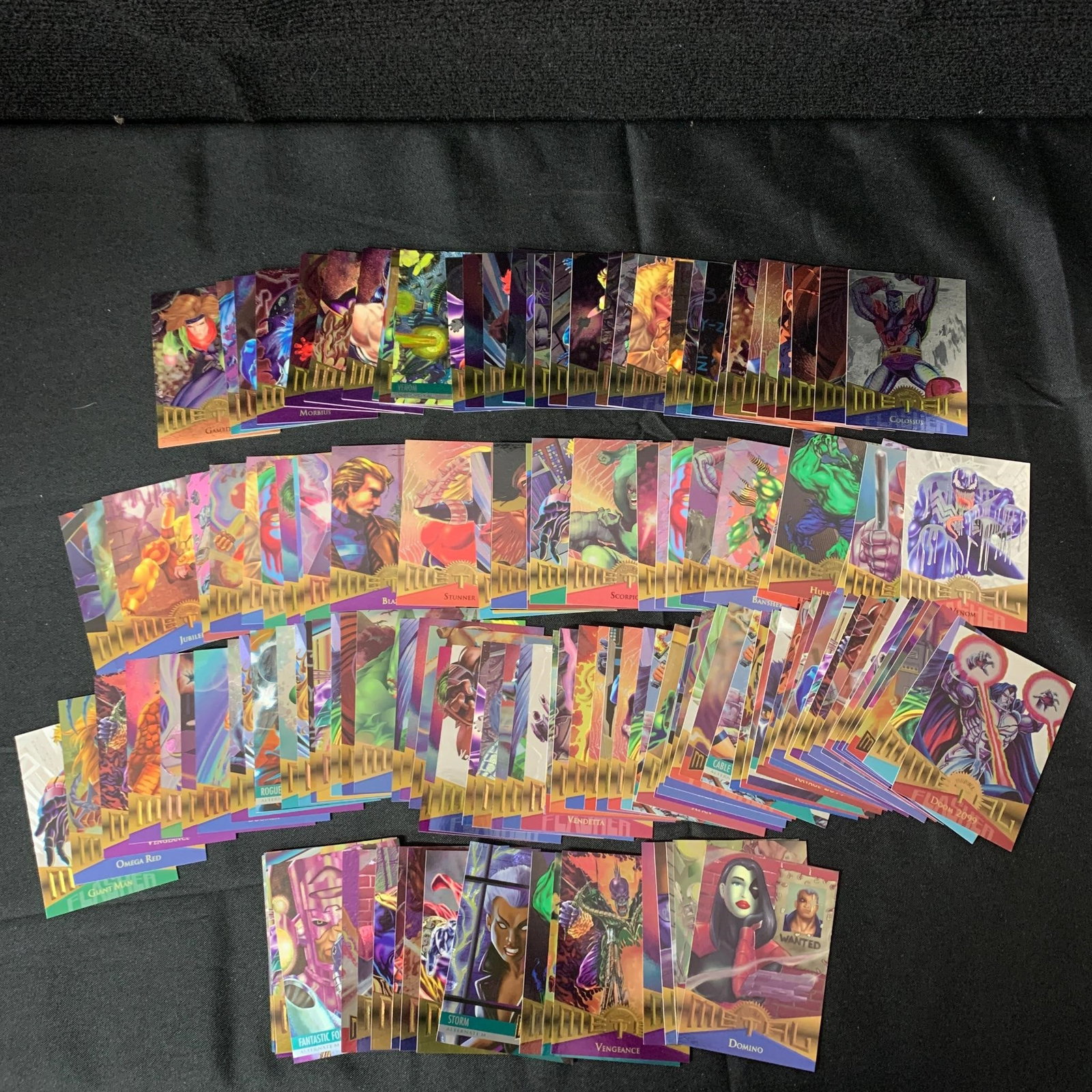 Large lot of 1995 Marvel Metal Cards (1 of 2)