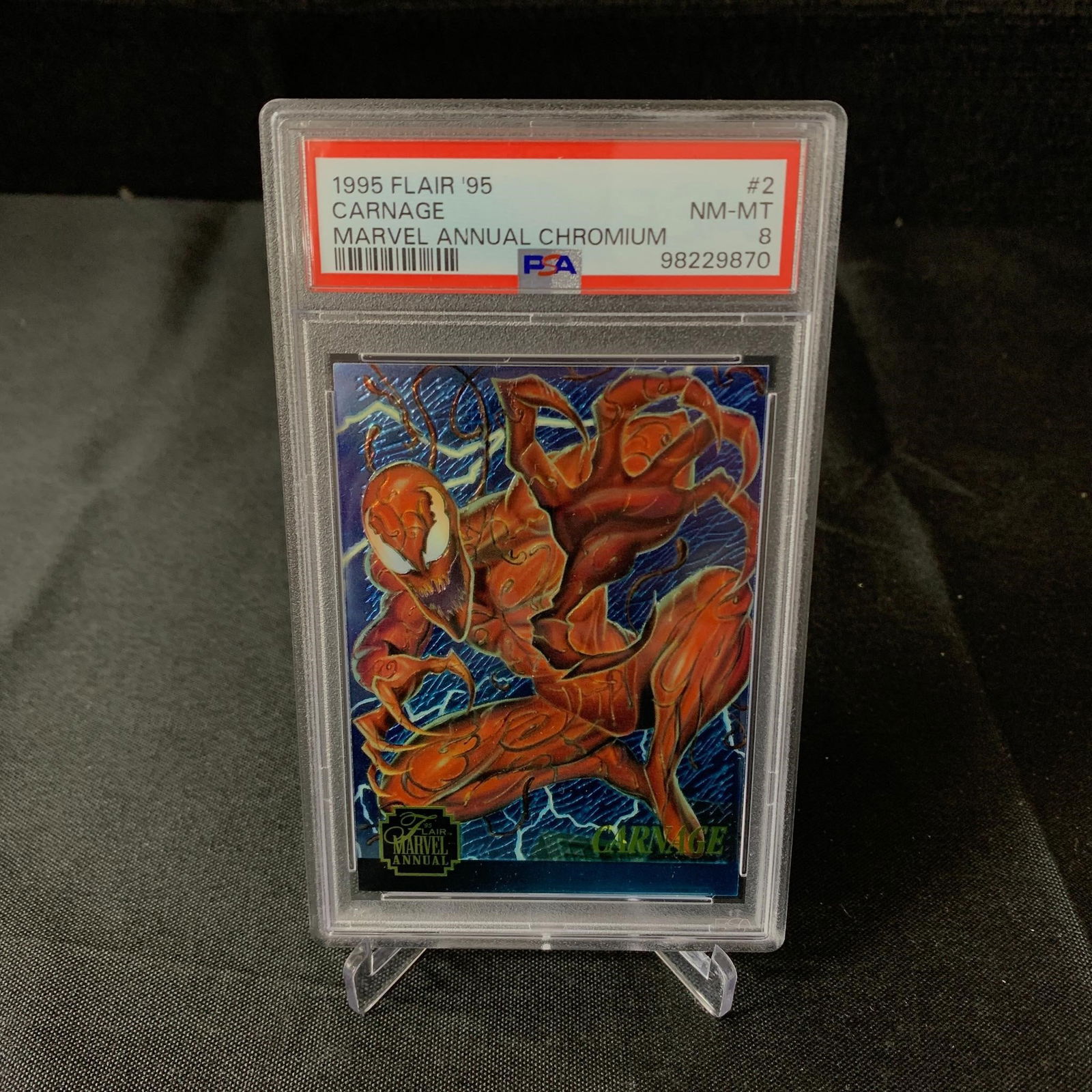 PSA 8 Carnage 1995 Flair Marvel Card (1 of 2)