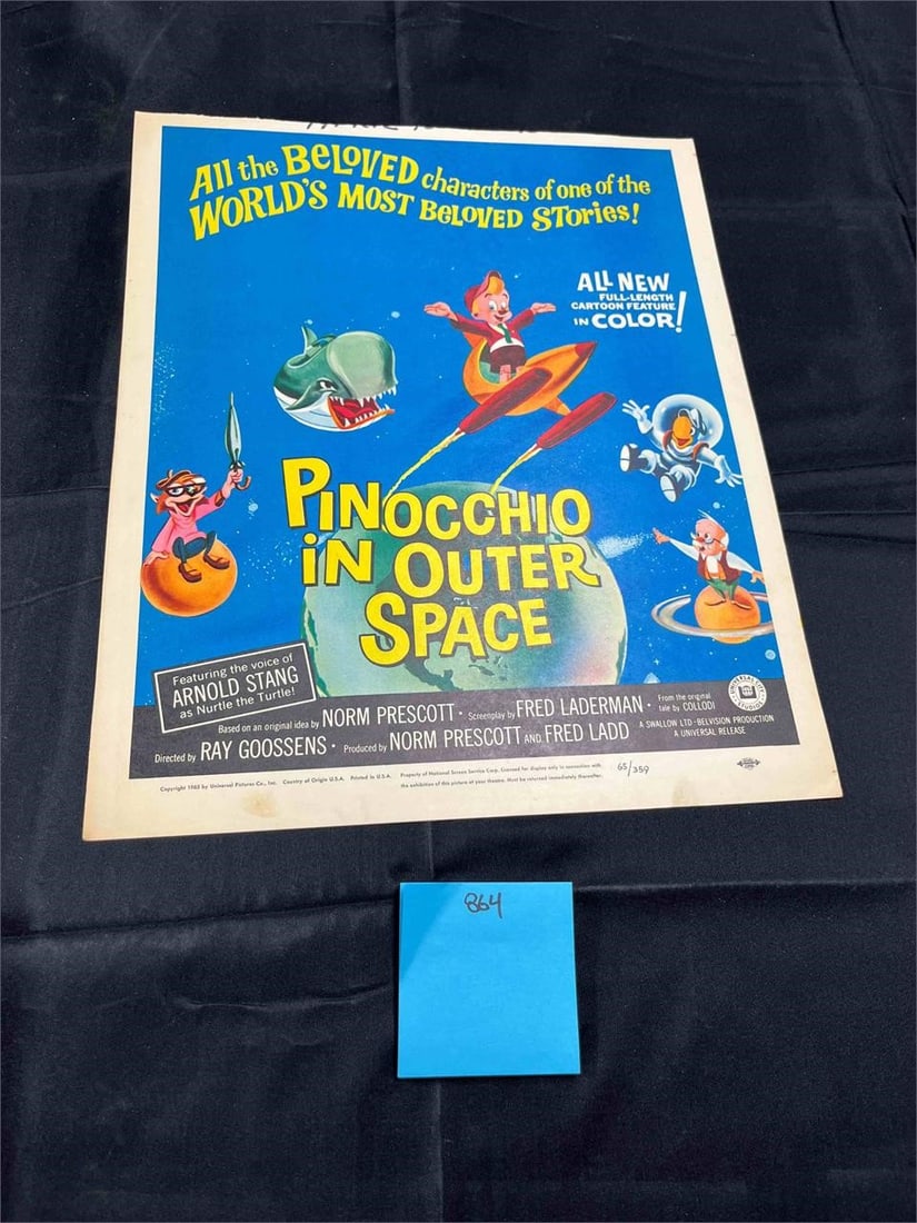 Pinocchio in Outer Space Original Window Card (1 of 1)