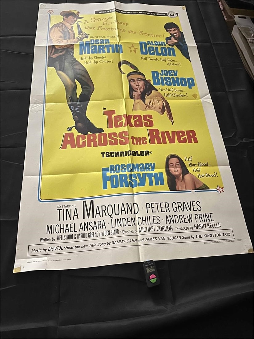 Texas Across the River Original Movie Poster: Classic Dean Martin. Measures 27X41 We are a veteran owned company. lease look at the pictures carefully to determine what you believe the condition of collectible is. We are currently accepting consi