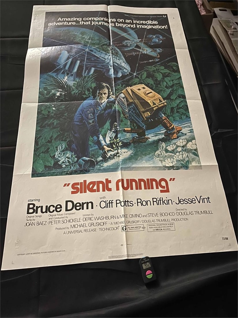Silent Running Original Movie Poster Bruce Dern: Measures 27X41 We are a veteran owned company. lease look at the pictures carefully to determine what you believe the condition of collectible is. We are currently accepting consignments. Email us a a