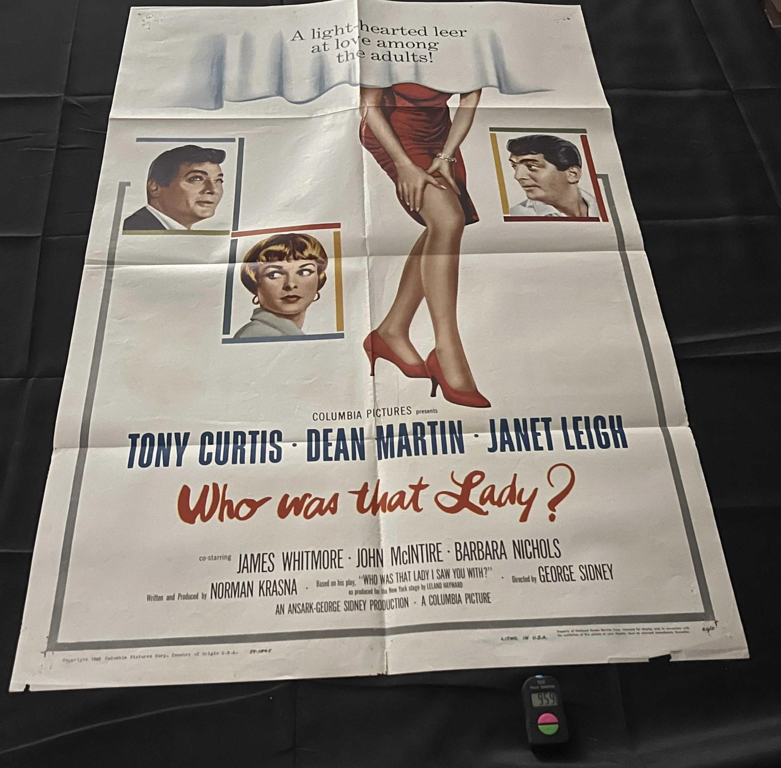 Who Was That Lady? Original Movie Poster: Starring Janet Leigh, Dean Martin, and Tony Curtis Measures 27X41 We are a veteran owned company. lease look at the pictures carefully to determine what you believe the condition of collectible is. We