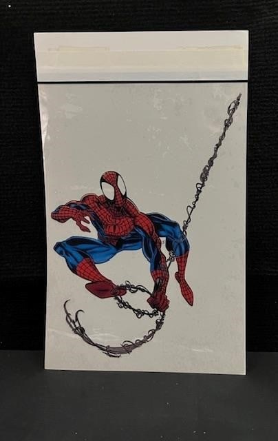 Amazing Spider-man Mark Bagley Color Proof: Color proof for the 1994 Marvel year end report. We are a veteran owned company. Please look at photos carefully. All items are available for virtual preview by appointment. As a result, all sales are
