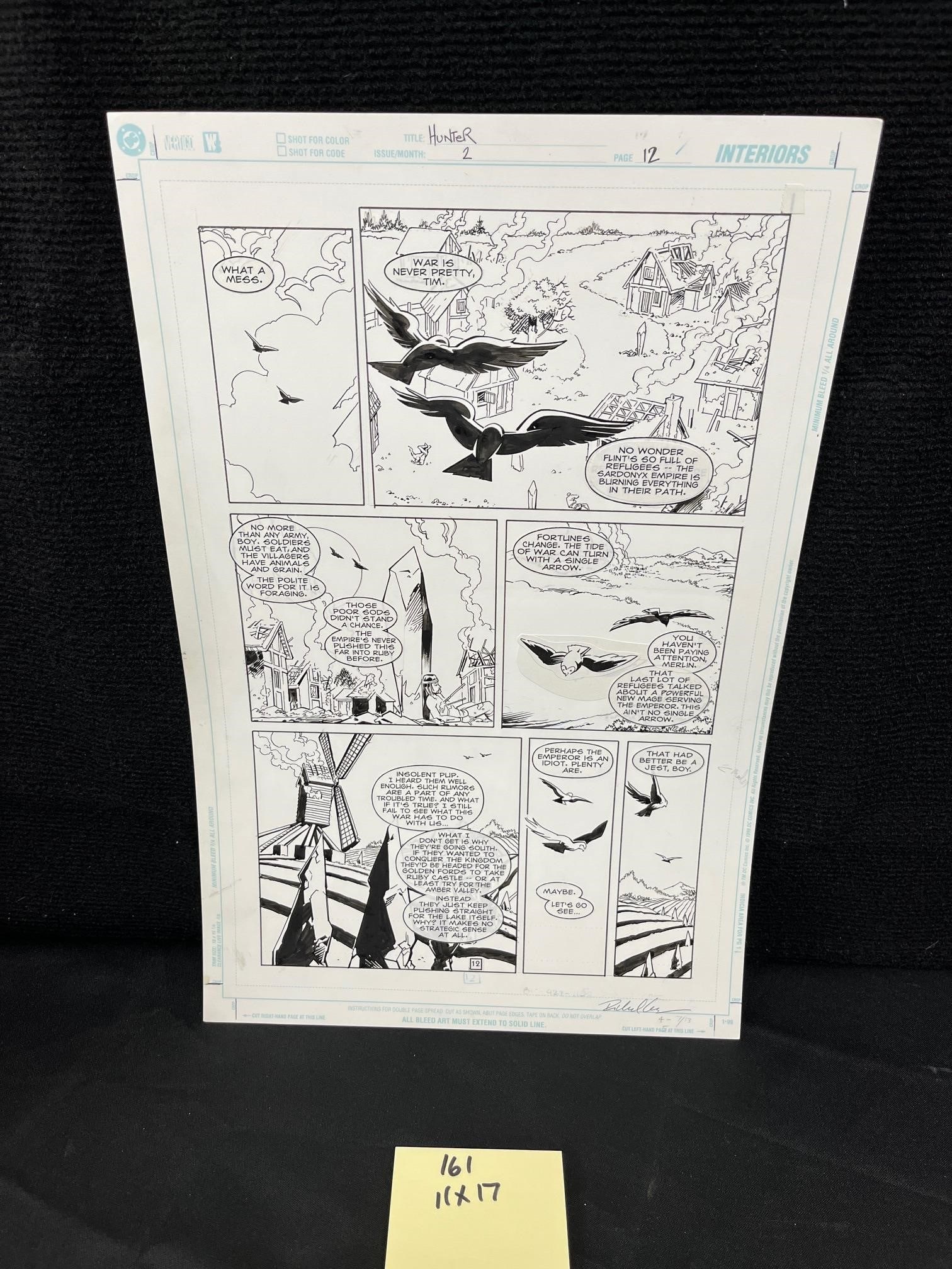 Richard Case Signed Hunter Original Comic Art Page (1 of 3)