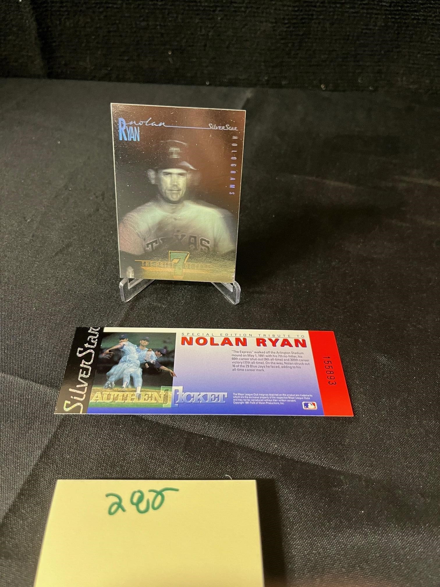 Nolan Ryan Silver Star Authenticket w/holocard: We are a veteran owned company. Please look at photos carefully. All items are available for virtual preview by appointment. As a result, all sales are final. All estimate values are just estimates an
