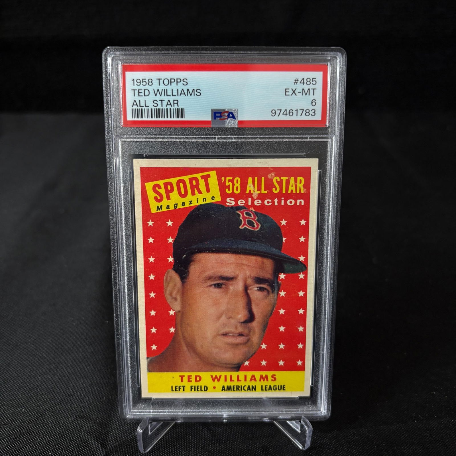 Ted Williams 1958 Topps PSA 6 Baseball Card (1 of 2)