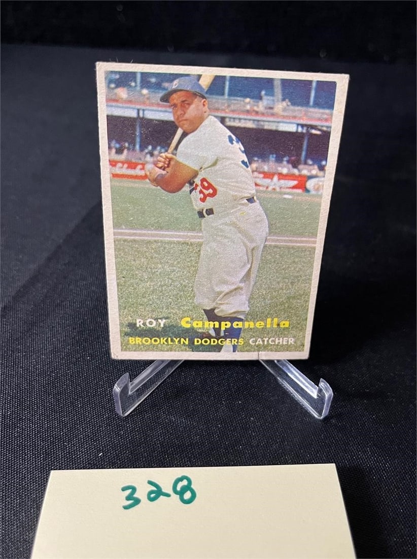 Roy Campanella 1957 Topps Baseball Crad: We are a veteran owned company. Please look at photos carefully. All items are available for virtual preview by appointment. As a result, all sales are final. All estimate values are just estimates an