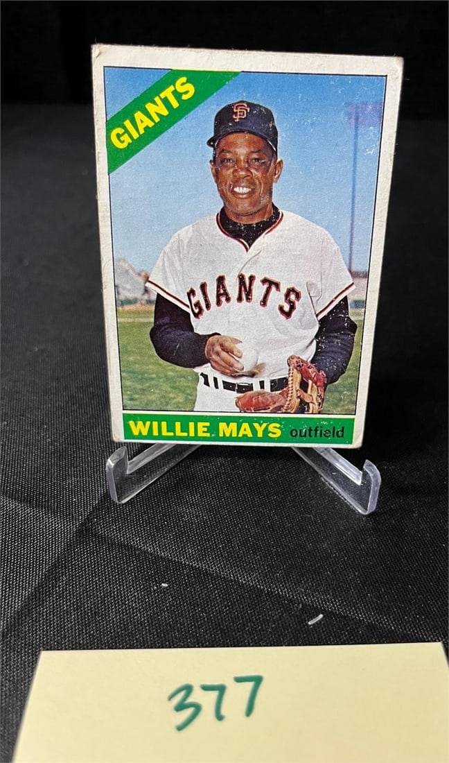 Willie Mays 1966 Topps Baseball Card #1: We are a veteran owned company. Please look at photos carefully. All items are available for virtual preview by appointment. As a result, all sales are final. All estimate values are just estimates an