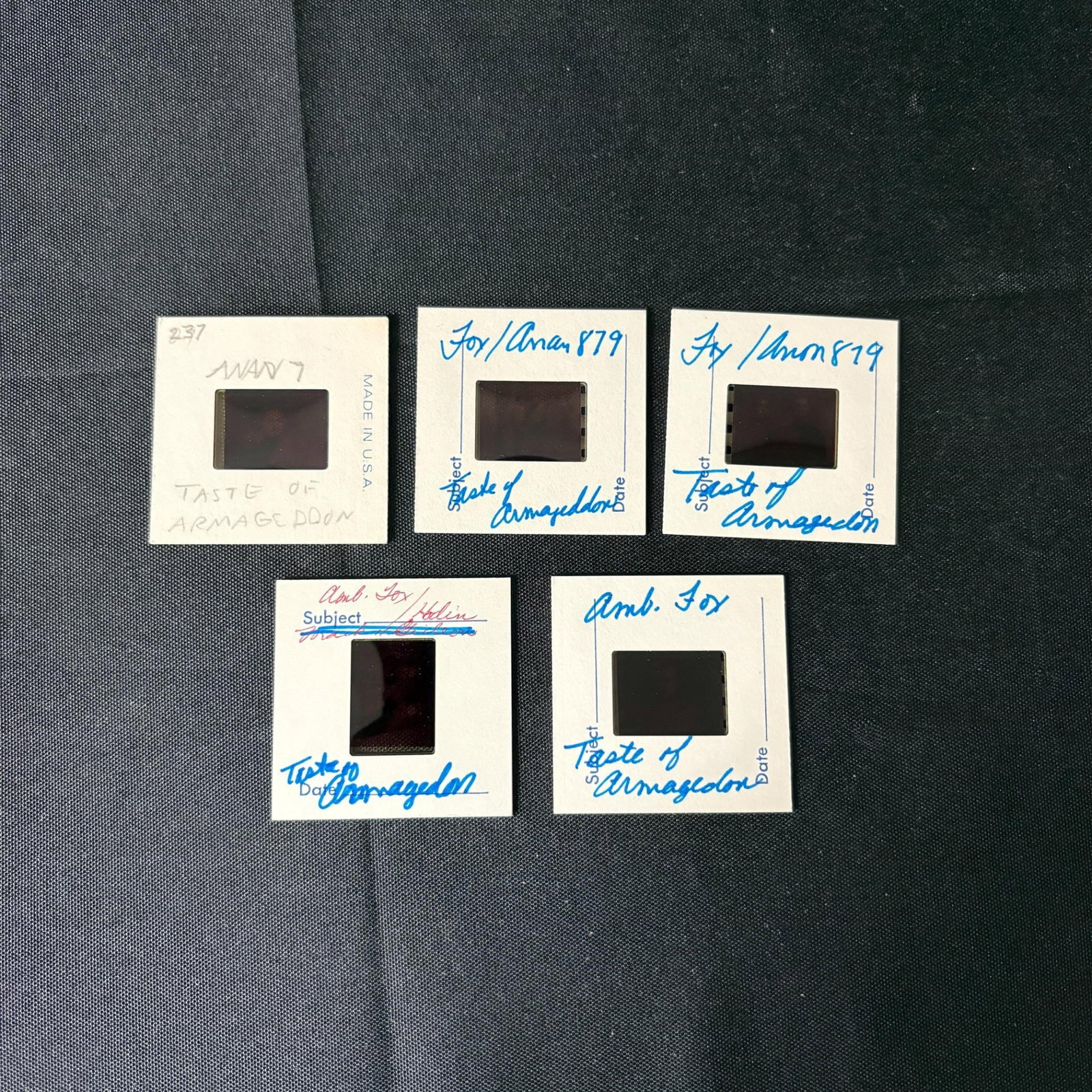 Star Trek 1st Season TOA Production Cells: From the Episode, Taste of Armageddon comes these series of original production film cells. Each cell has been carefully placed in slide protectors. From the estate of a secretary that worked for Gene