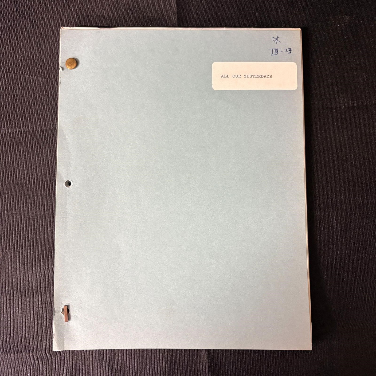 Star Trek 1st Season All Our Yesterdays Script (1 of 4)