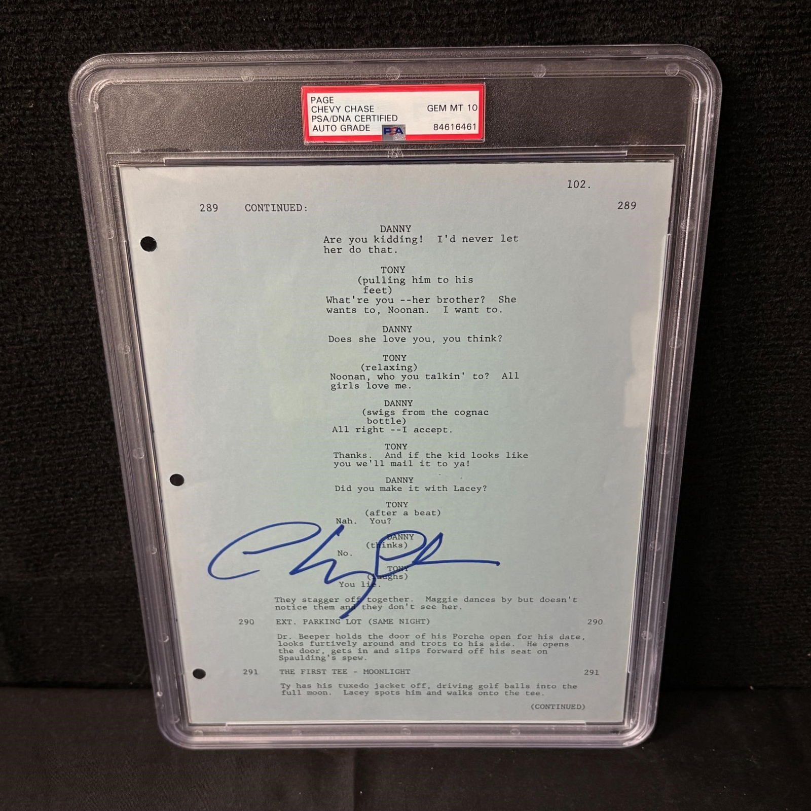 PSA 10 Chevy Chase Signed Script Page PSA/DNA 10 (1 of 4)
