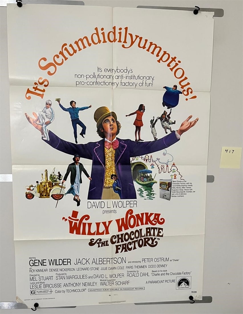 Willy Wonka Original One Sheet Movie Poster (1 of 6)
