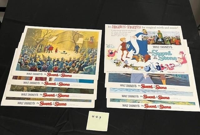 Walt Disney Sword in the Stone Movie Lobby Cards: Original Movie Lobby cards, complete set of the Walt Disney classic! We are a veteran owned company. Please look at photos carefully. All items are available for virtual preview by appointment. As a r