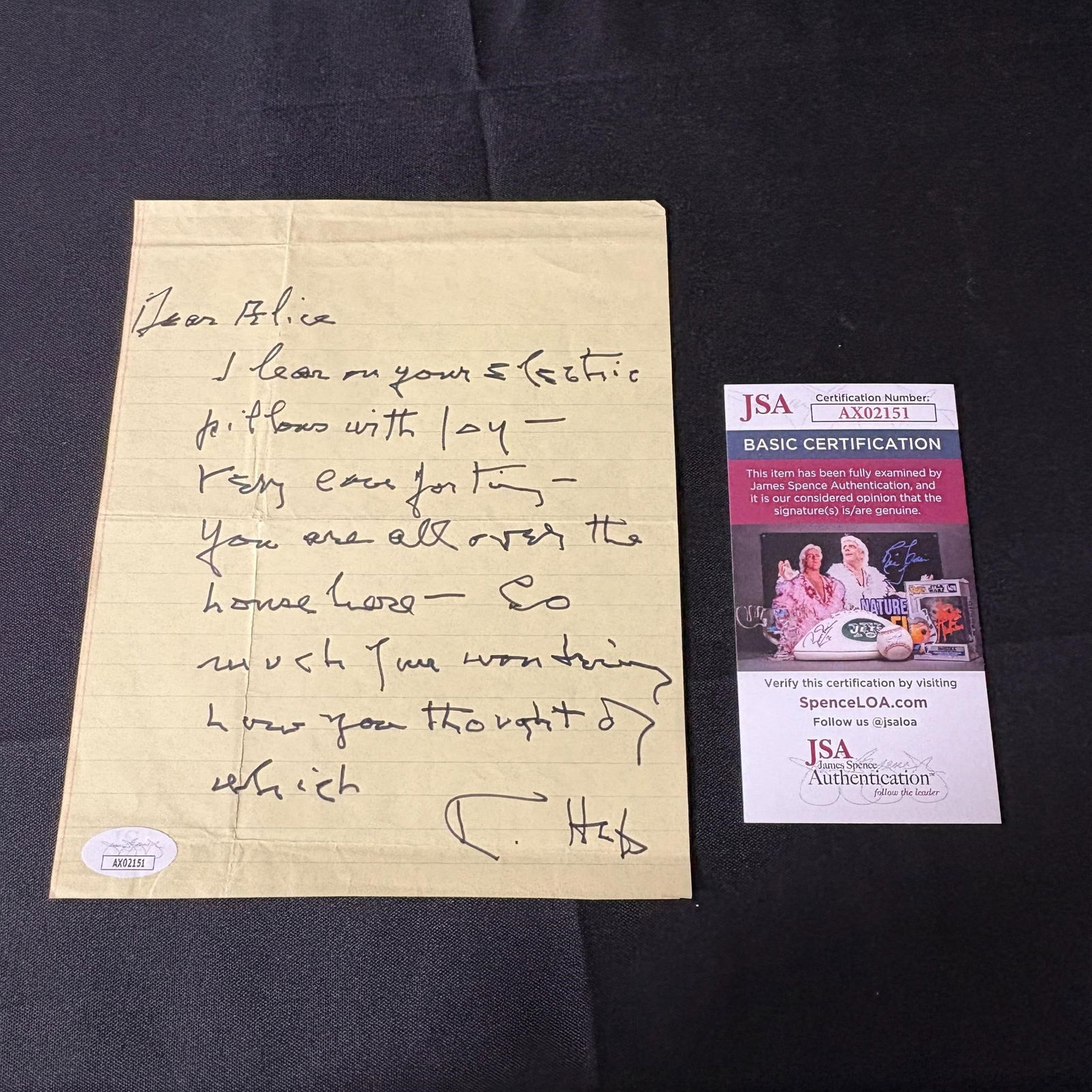 Katharine Hepburn Signed Hand Written Letter, JSA (1 of 2)