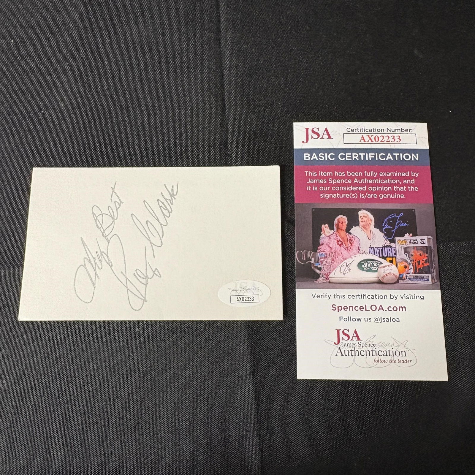 Roy Clark Signed Index Card, JSA COA (1 of 2)