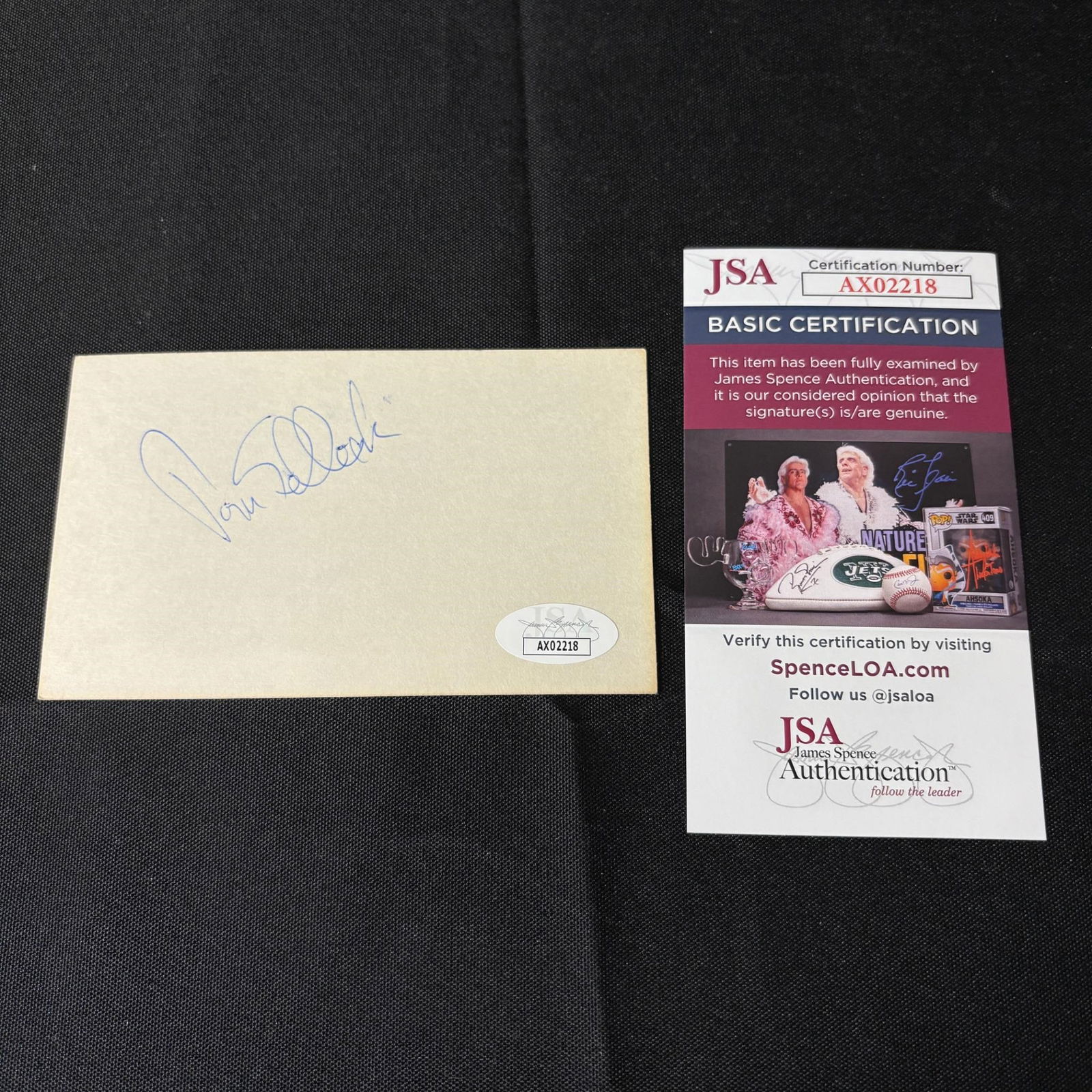 Tom Selleck Signed Index Card, JSA COA (1 of 2)