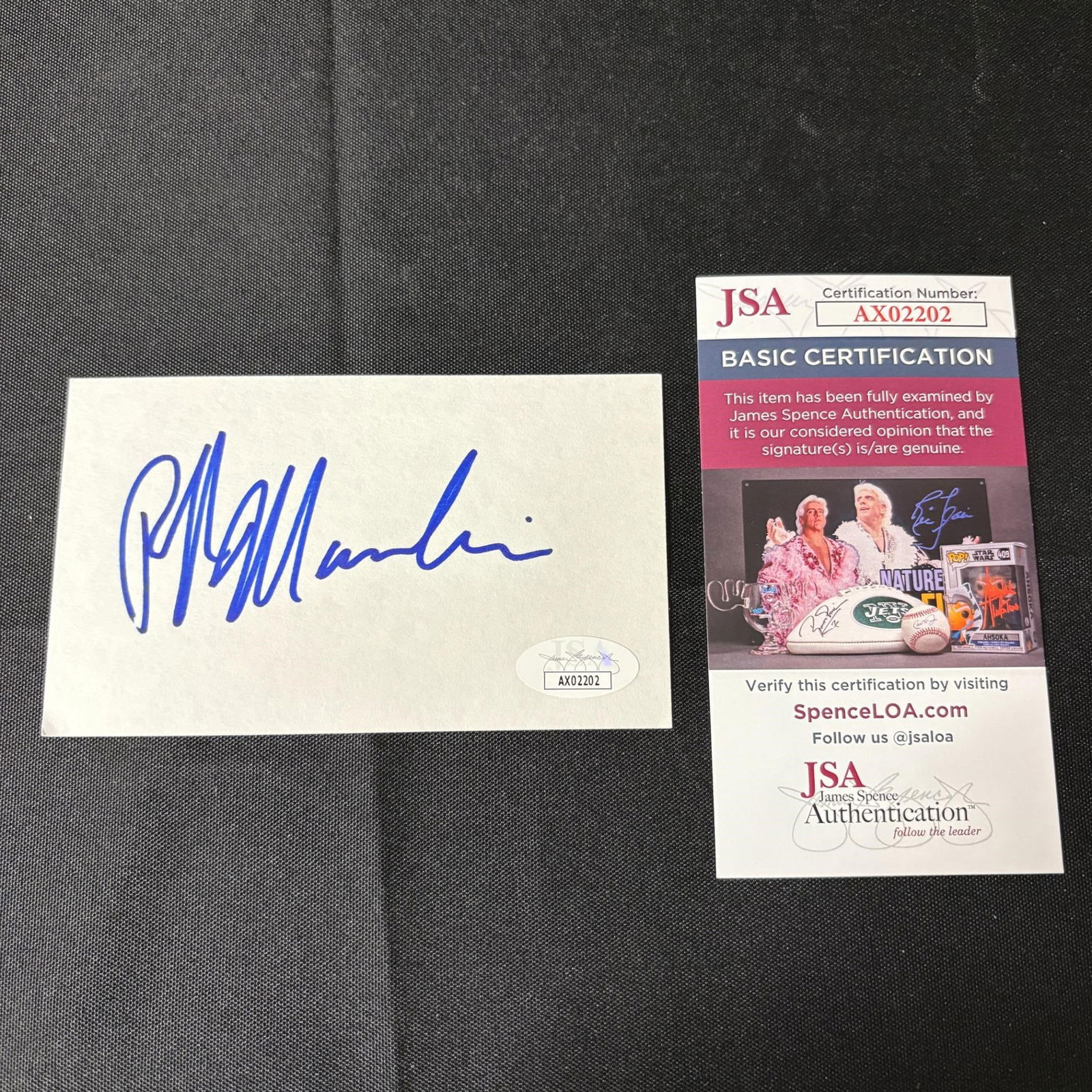 Ralph Macchio Signed Index Card, JSA COA (1 of 2)