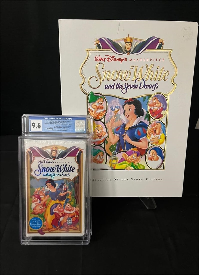 Disney's Cinderella NIB VHS CGC 9.6 w/Box Set: Here you go Disney Fans! OP 1 Unopened Cinderella VHS graded a stellar 9.6 with a seal grade of A++ Comes with a Masterpiece Collection Limited Edition Box Set Complete with the lithographs, and the M