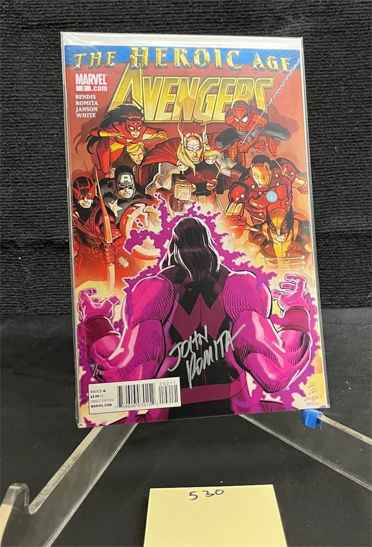 JOHN ROMITA SIGNED Avengers Comic W/DF COA #9/10 (1 of 2)