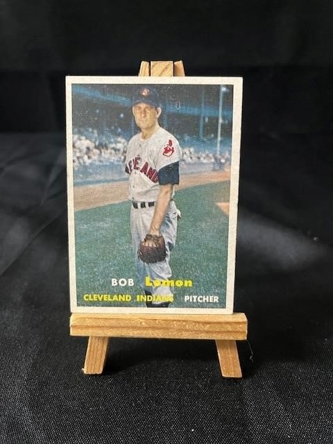Bob Lemon 1957 Topps Baseball Card #120: We are a veteran owned company. Please look at photos carefully. All items are available for virtual preview by appointment. As a result, all sales are final. All estimate values are just estimates an