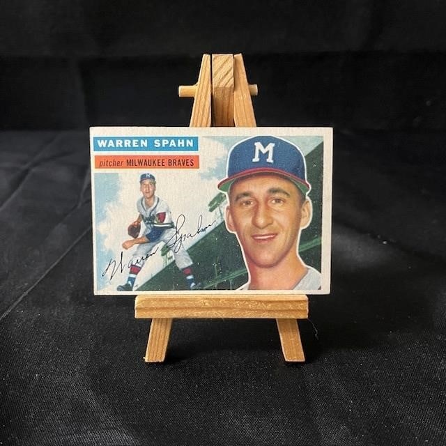 Warren Spahn 1956 Topps #10 Baseball Card (1 of 2)