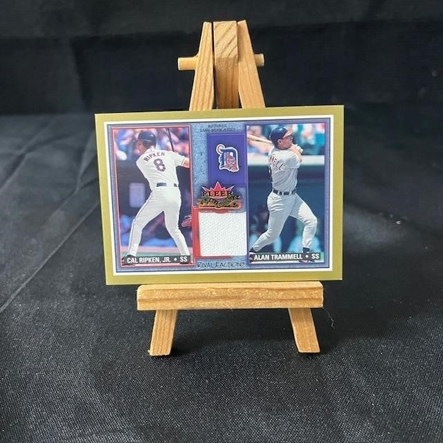 Cal Ripken & Alan Trammell Game Used Baseball Card (1 of 2)
