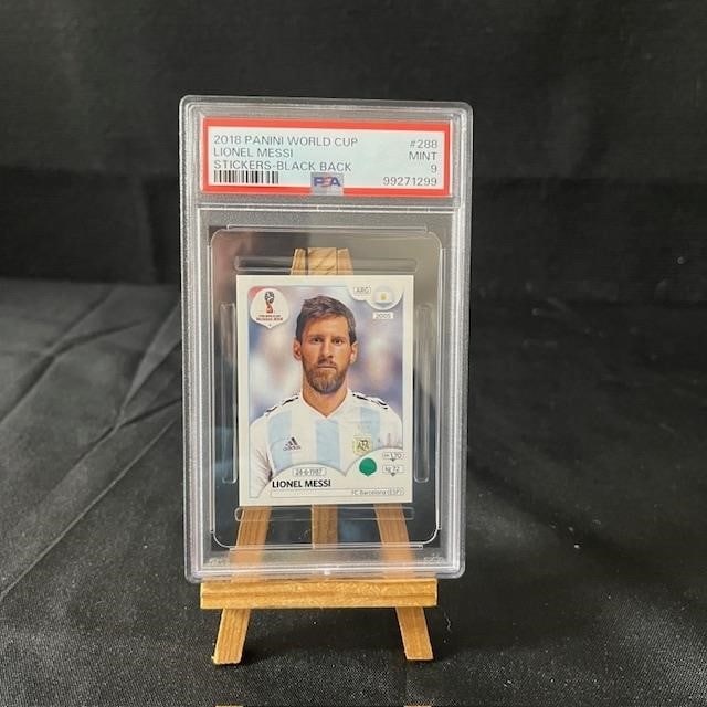 Lionel Messi World Cup Black Back Sticker PSA 10 (1 of 2)