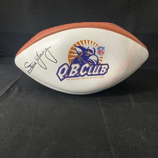 Steve Young Peyton Manning + Signed Football: We are a veteran owned company. Please look at photos carefully. All items are available for virtual preview by appointment. As a result, all sales are final. All estimate values are just estimates an