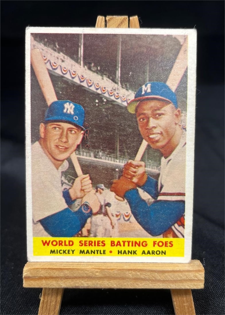 Mickey Mantle & Hank Aaron 1958 Topps Baseball (1 of 2)