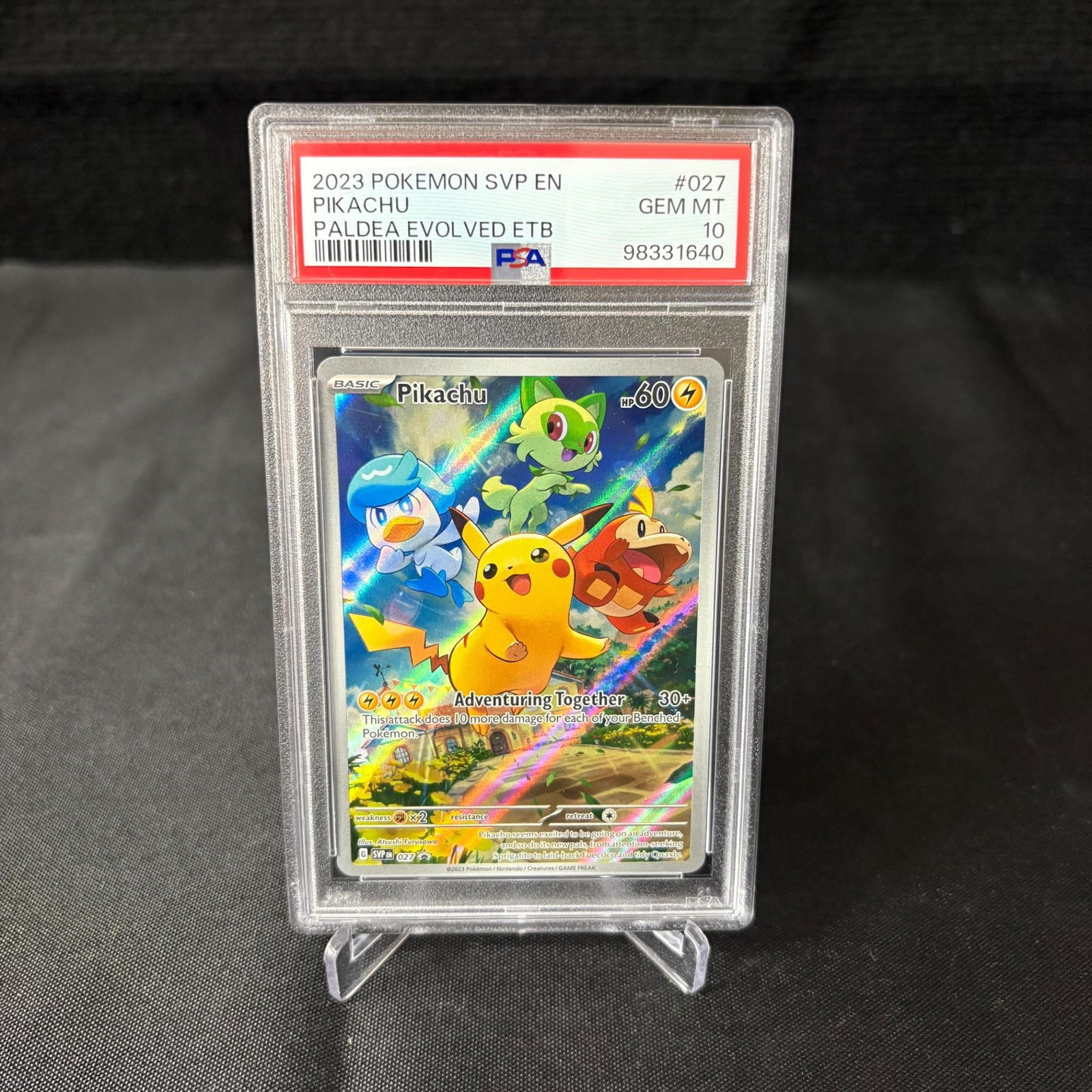 PSA 10 Pikachu, Paldea Evolved ETB (1 of 2)